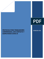 Protocolo para Trabajadores Confirmados, Con Contacto y Sospechosos Covid 19