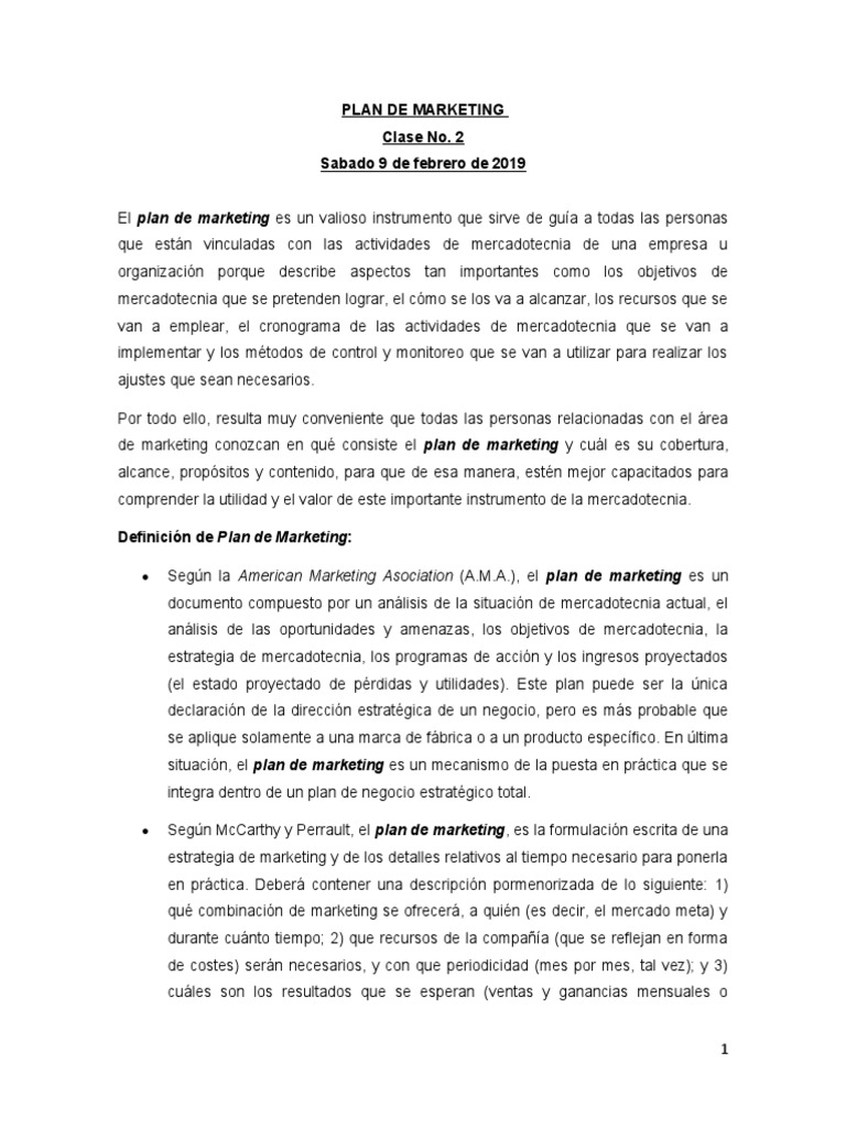 Guía Completa del Plan de Marketing | PDF | Marketing | Planificación ...