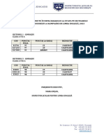 Rezultatele Obținute În Urma Barajului La Etapa Pe Sectoarele Municipiului București A Olimpiadei de Limba Engleză, 2023