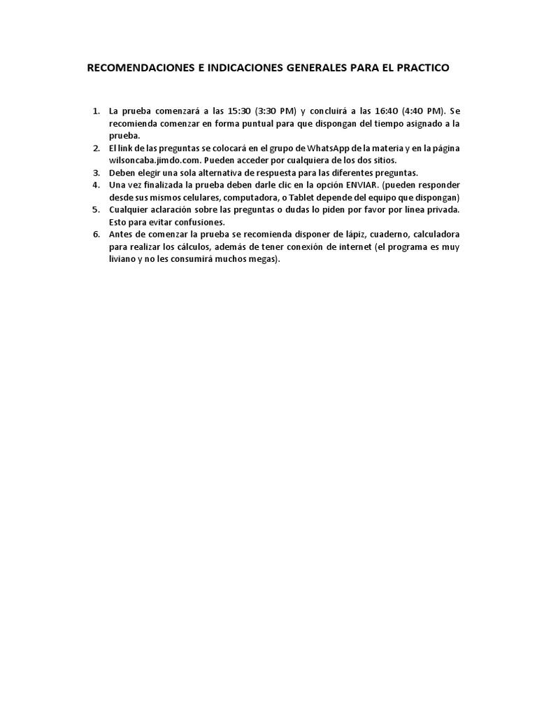 Guía para el Práctico: Instrucciones y Tips | PDF