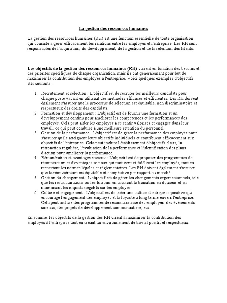 Gestion des ressources humaines efficace | PDF | Gestion des ressources ...