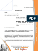 Carta reitera conclusión trámite transferencia vehículo