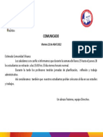 COMUNICADO 22 de Abril