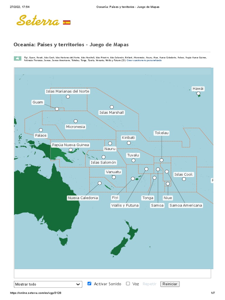 Mapa de Oceanía: Países y Capitales | PDF | Oceanía