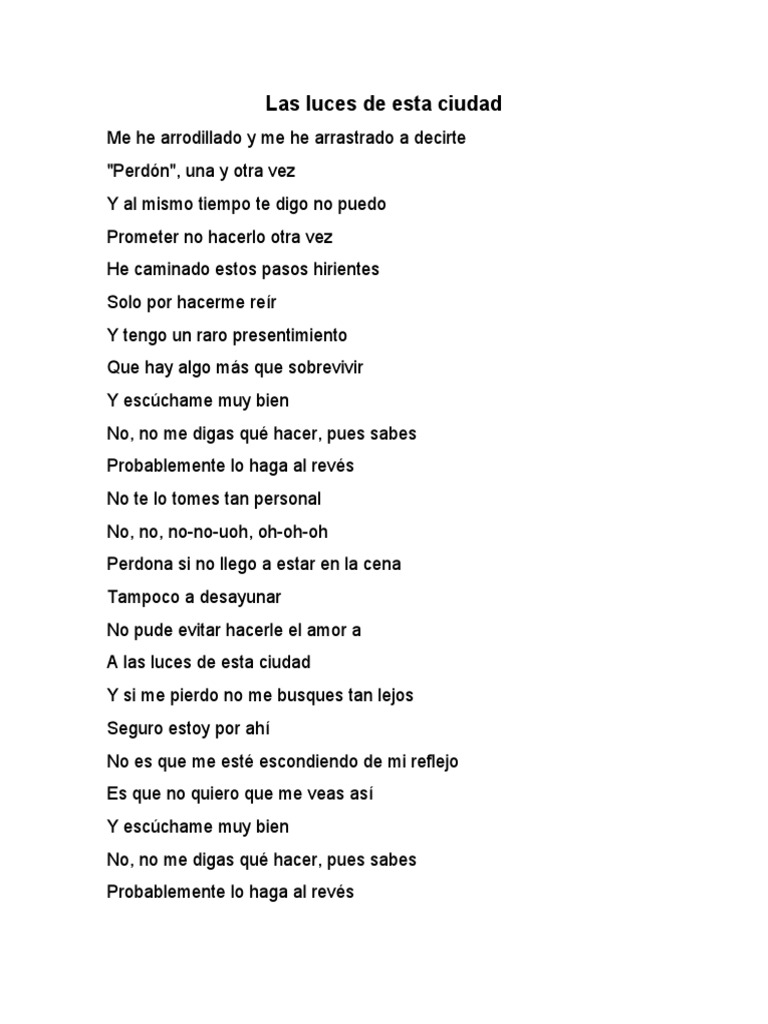 Las Luces de Esta Ciudad | PDF
