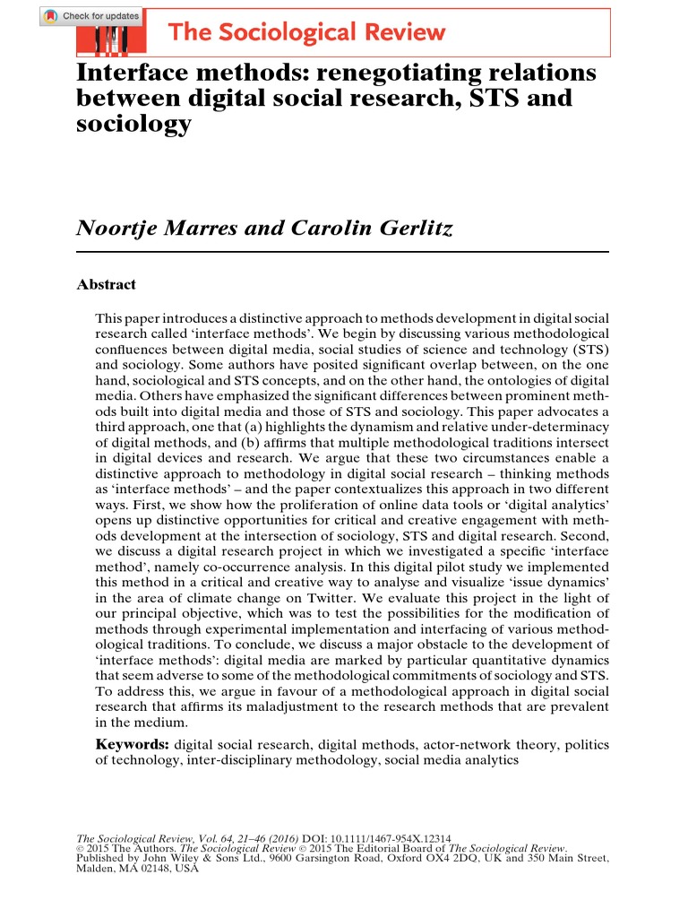 Interface Methods PDF Sociology Methodology