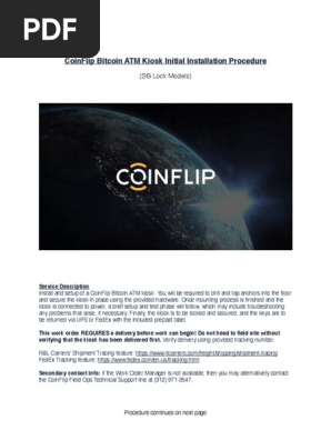 CoinFlip Bitcoin ATM Kiosk Initial Installation Procedure SG