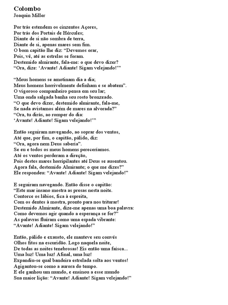 Columbus joaquin miller tradu o pdf