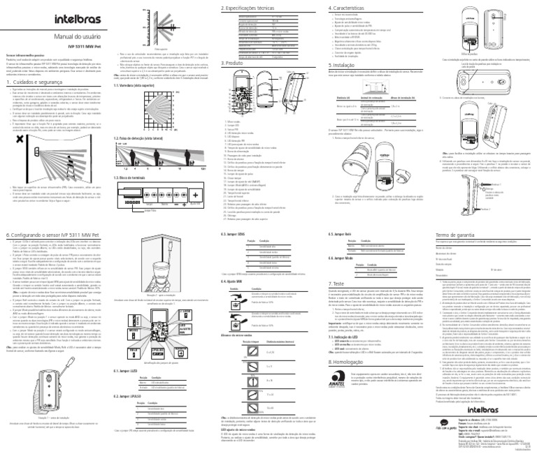 Manual do Sensor IVP 5311 MW Pet | PDF | Parafuso | Relé