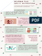 Infografía Guía Pasos para Mejorar La Autoestima Doodle Pastel Verde y Rosa