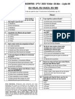 Quiz Adolescentes / 2 ºtri' 2023 15/abr - 22/abr - Lição 04 Eu Vejo, Eu Ouço, Eu Sei