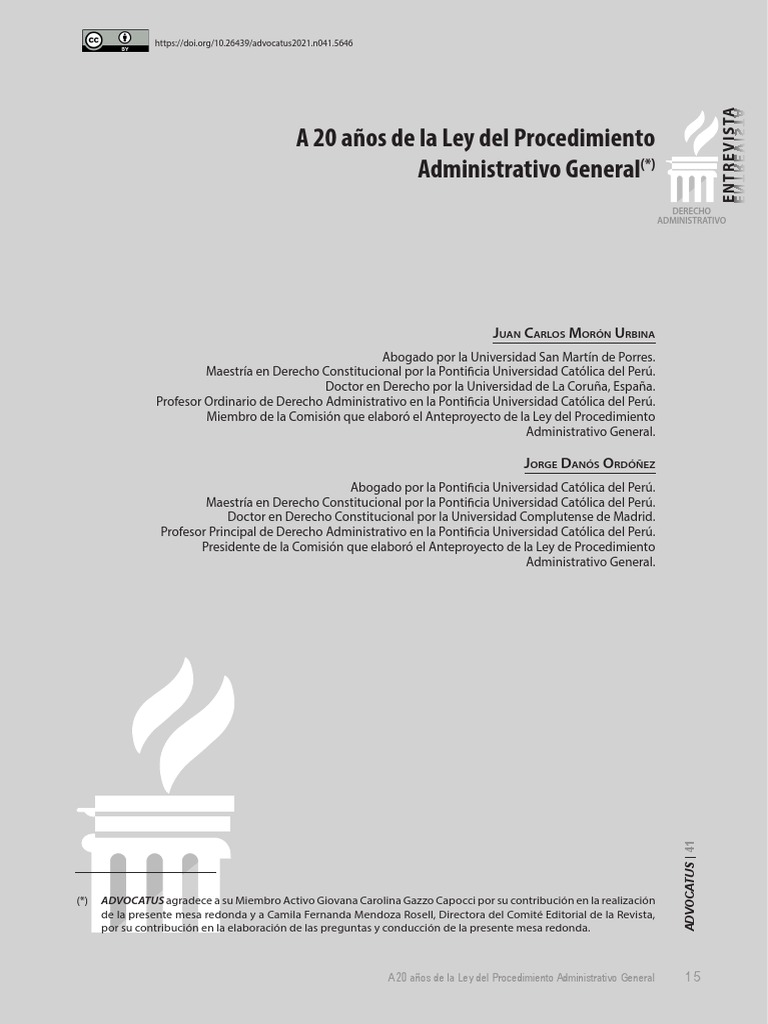 A 20 Años de La Ley Del Procedimiento Administrativo General | PDF