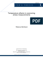 Master'S Thesis: Temperature Effects in Overcoring Stress Measurements
