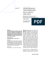 Afasia Bilingüe Y Recuperación de La Lengua Afectada: Bilingual Aphasia and Recovery of The Affected Language