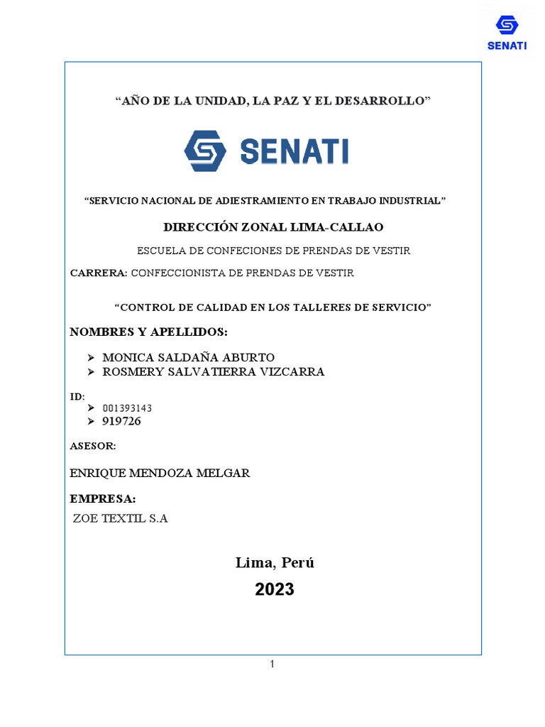Mejora de Control de Calidad Textil | PDF
