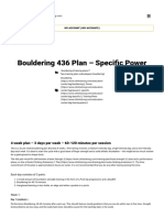 Bouldering 436 Plan - Speci C Power: 4 Week Plan - 3 Days Per Week - 60-120 Minutes Per Session