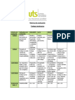 Rubrica de Evaluación para Evaluar El Trabajo Autónomo