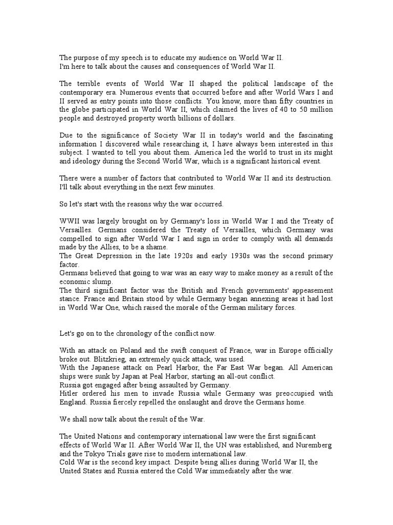 Causes and Consequences of WWII | PDF | World War II | World War I