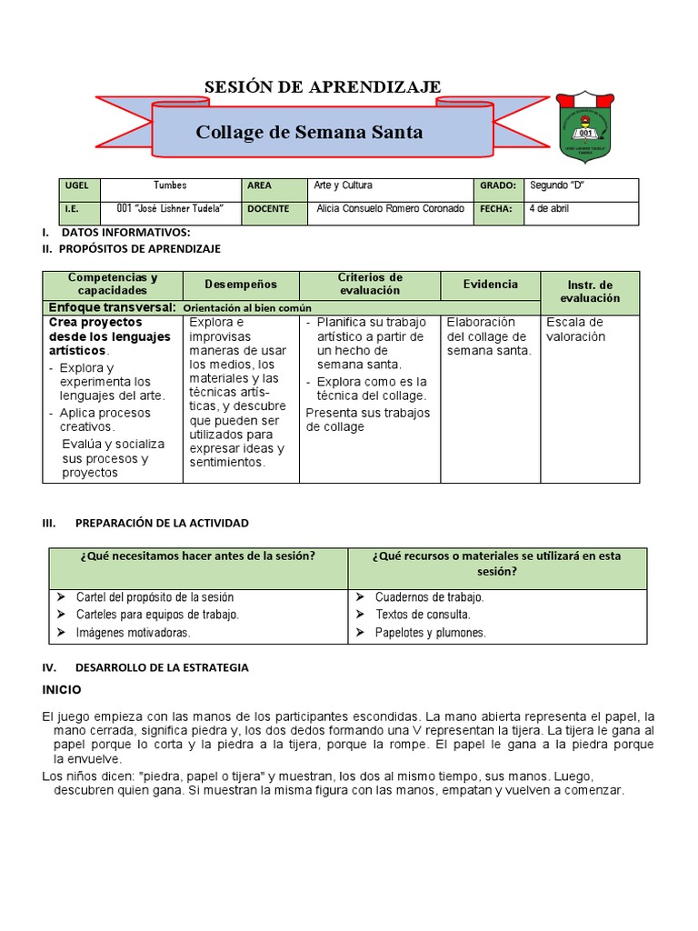 04 de Abril Arte y Cultura 2do Grado | PDF | Collage | Evaluación