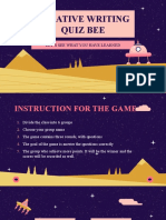 Creative Writing Quiz Bee: Let'S See What You Have Learned