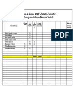 Escola de Música ADMP - Sábado - Turma 1-2: Cronograma Do Curso Básico de Teoria 1