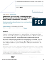 Assessment of Glyphosate Induced Epigenetic Transgenerational Inheritance of Pathologies and Sperm Epimutations: Generational Toxicology