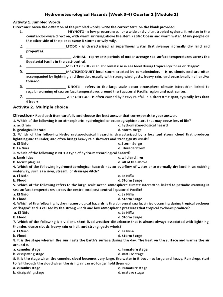 Hydrometeorological Hazards Pdf