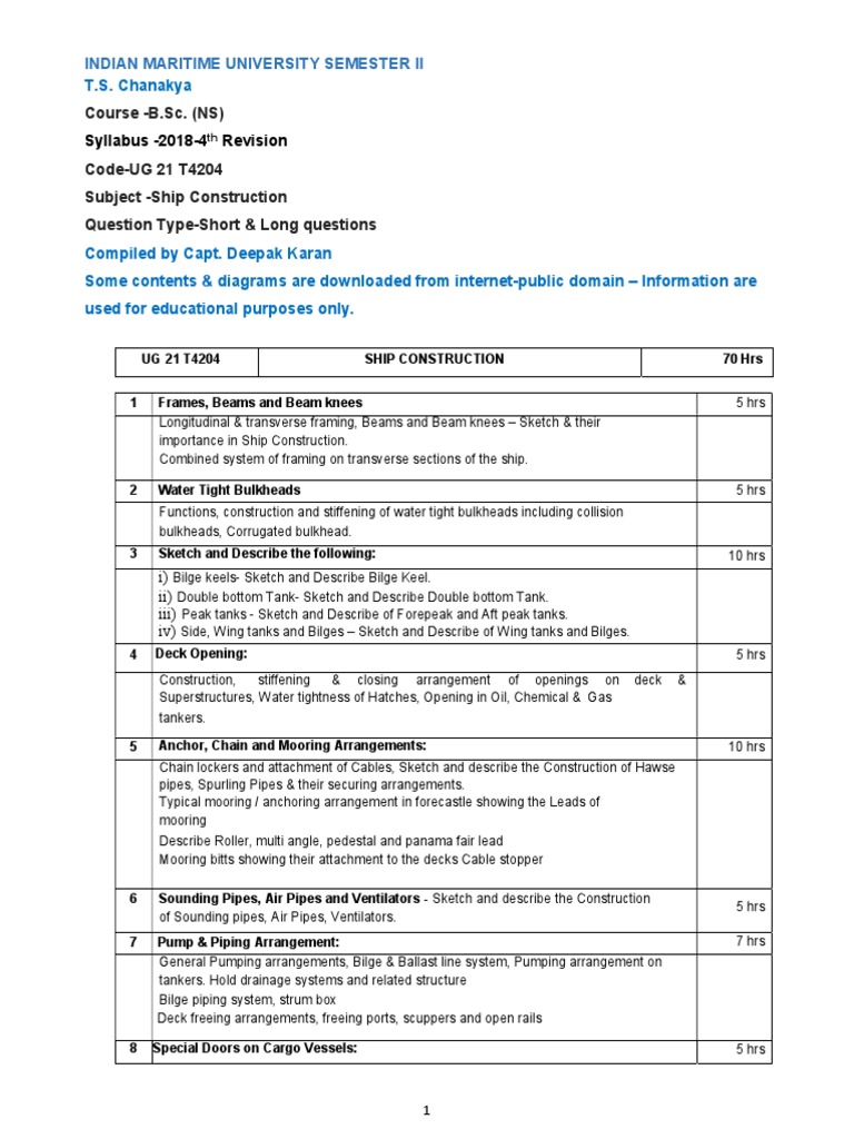 Ship Construction Notes By Capt Deepak Karan Pdf