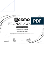 Bronze Award SASMO