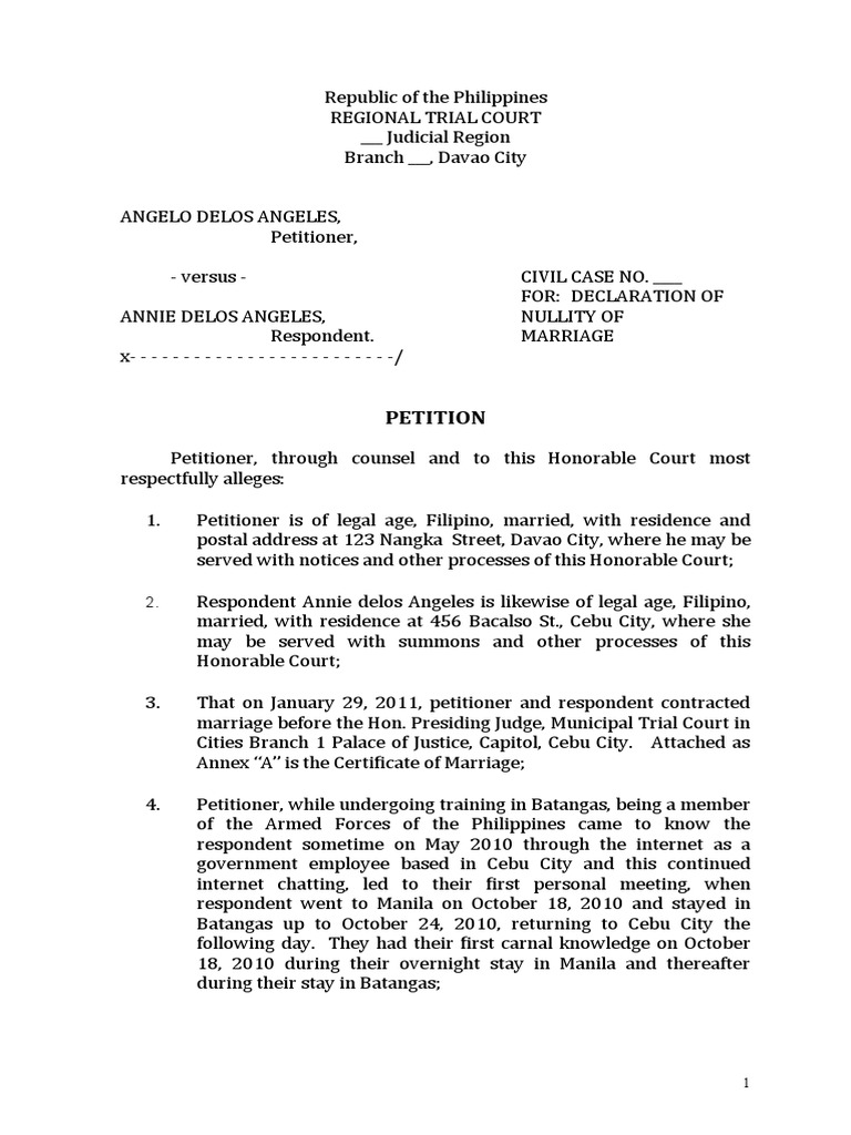 Petition CLM | PDF | Annulment | Philippines
