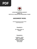 Chapter 6 Assignment Model