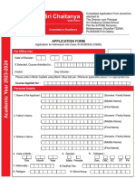 Sri Chaitanya Application Form