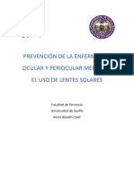 Prevención de La Enfermedad Ocular Y Periocular Mediante El Uso de Lentes Solares