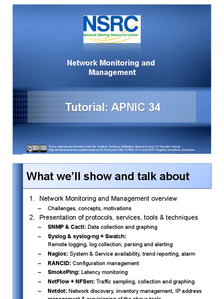 NMM Tutorial Apnic34 2012 PDF Computer Network Service Level