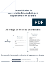 Generalidades de Intervención Fonoaudiológica en Personas Con Disartria
