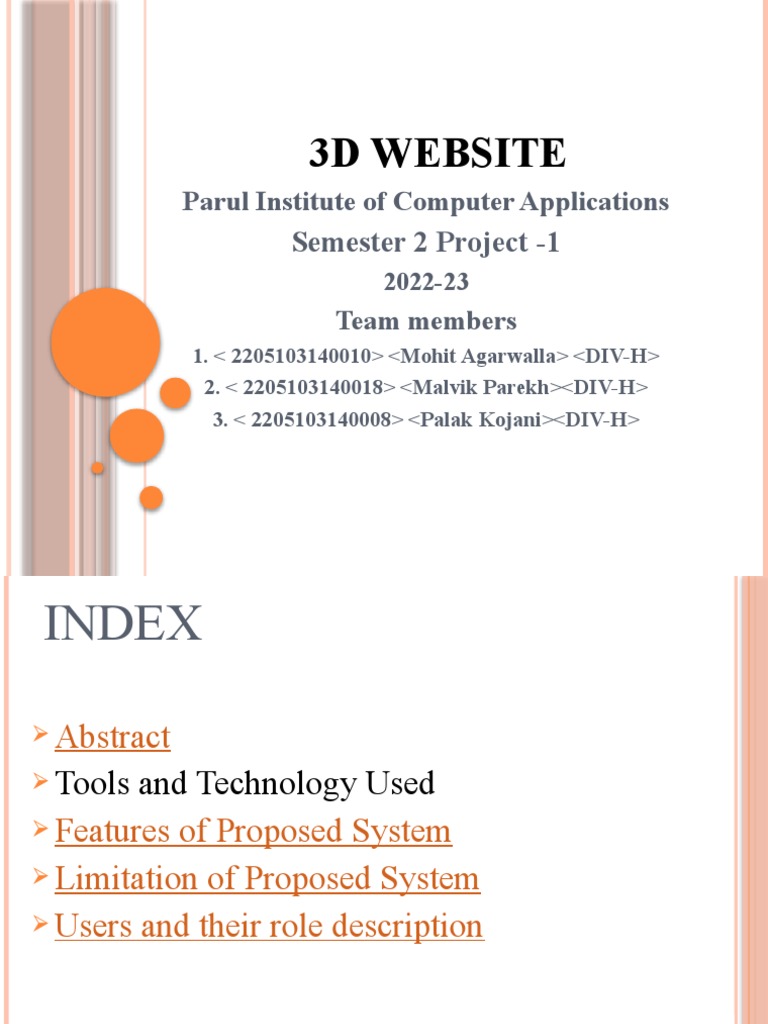 3D Website: Semester 2 Project - 1 | PDF
