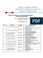 Time-Table of Certificate Course On Fundamental of Banking Operations and Examination Date: 22 April, 2022 To 22 May 2022 02 Duration: 30 Hours