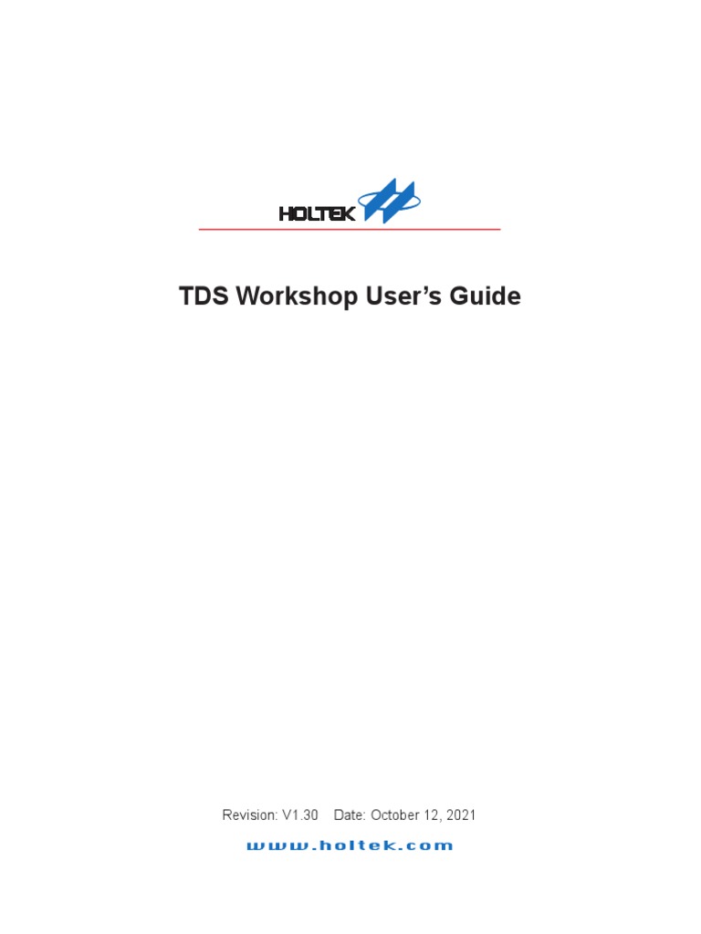 TDS Workshop Users Guide V130 EN | PDF
