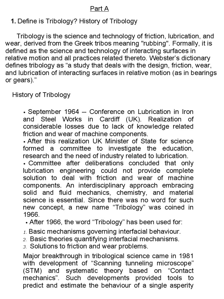 Tribology | PDF | Wear | Friction