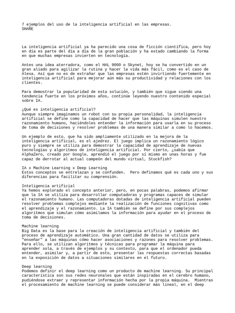 Empresas Ia | PDF | Inteligencia artificial | Inteligencia (IA) y semántica