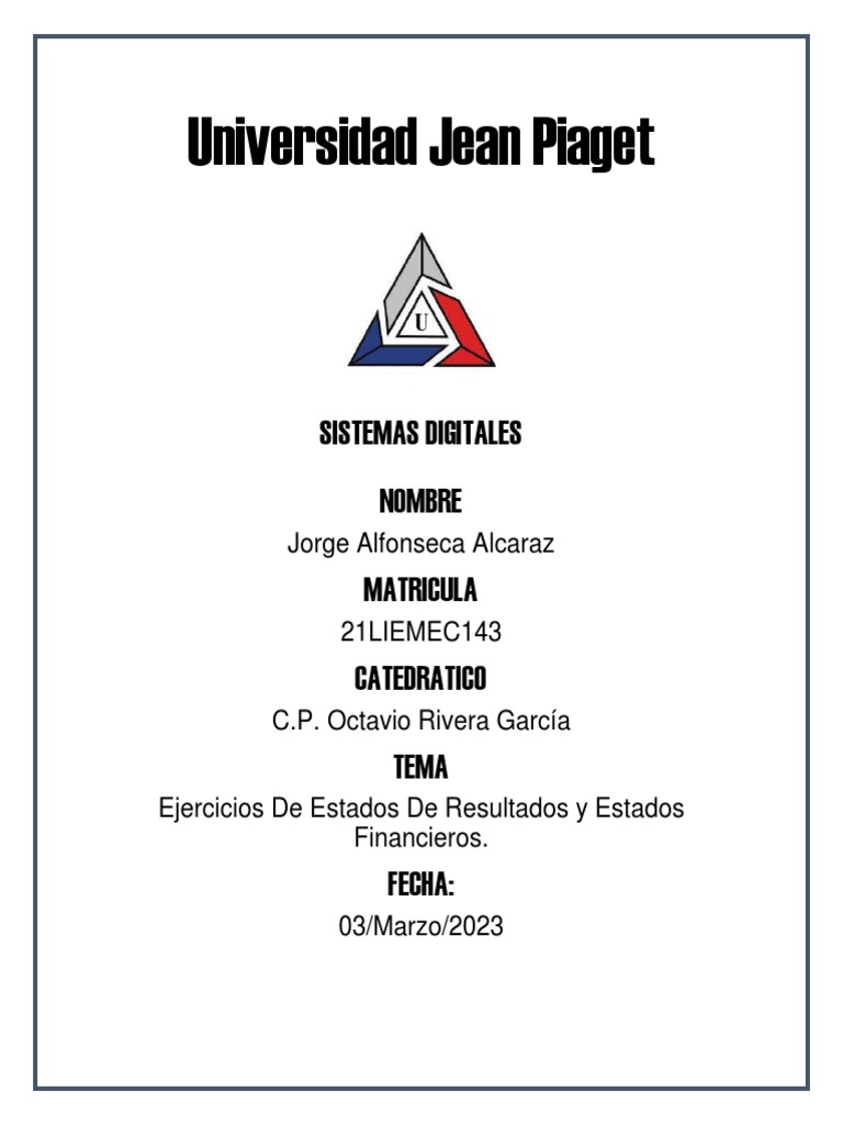 Ejercicios de Estados de Resultados y Estados Financieros. | PDF ...
