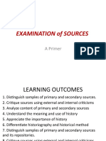 Examination of Sources