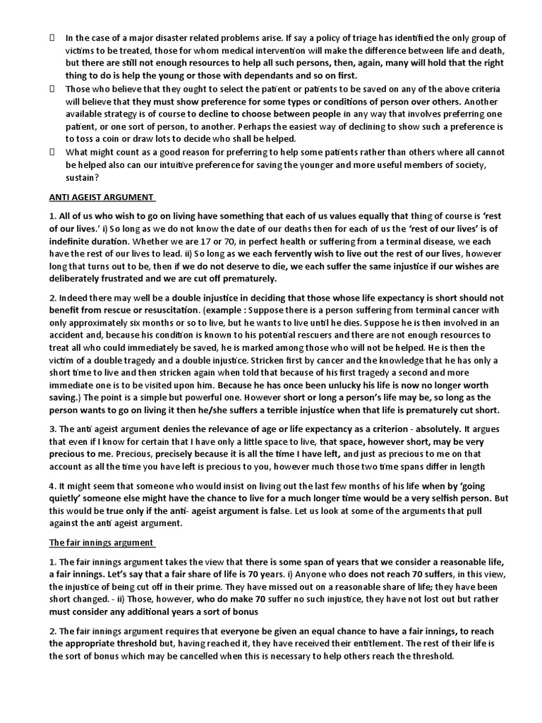 Value of Life PDF Argument Ageism