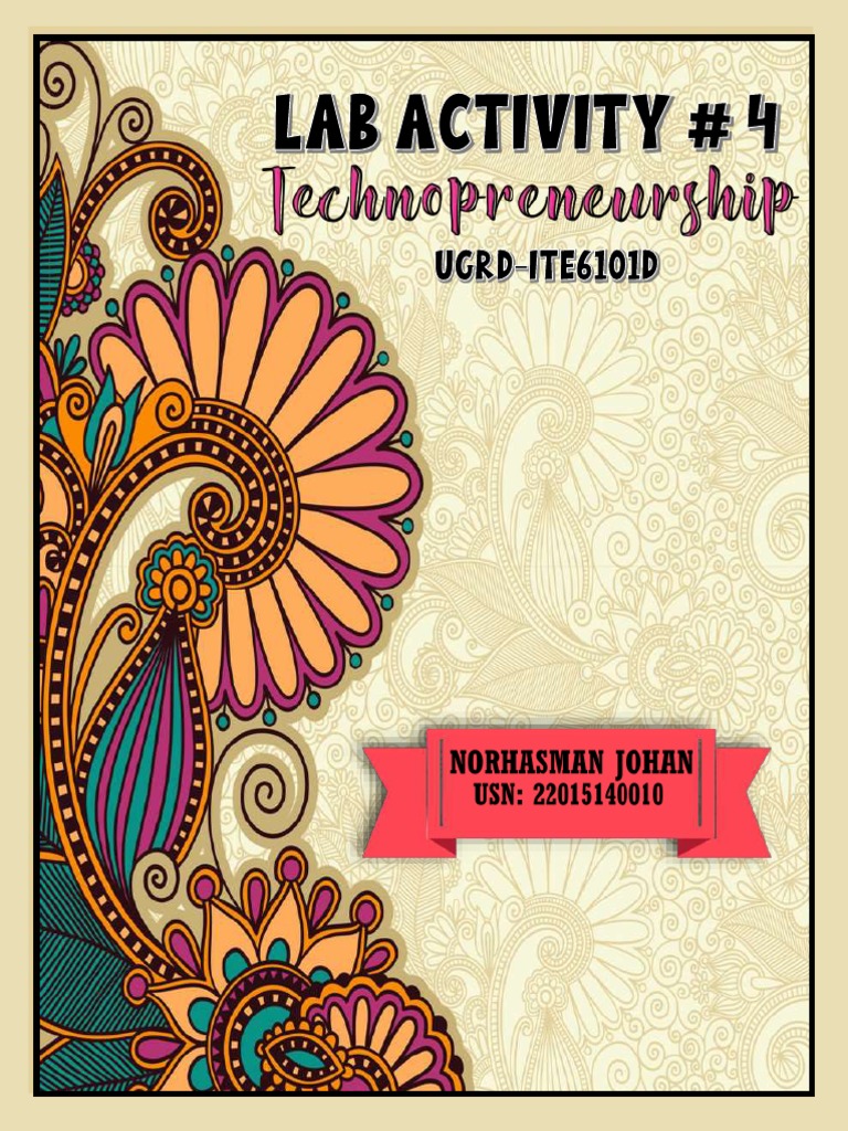 Technopreneurship - Lab Activity #4 | PDF