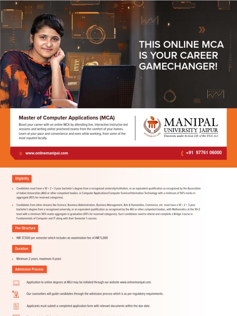 Online MCA - Manipal University | PDF