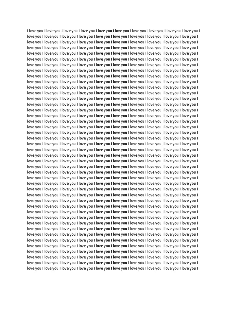 I Love You | PDF