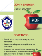 Nutrición Y Energia: Dra. Ilsen Grijalba
