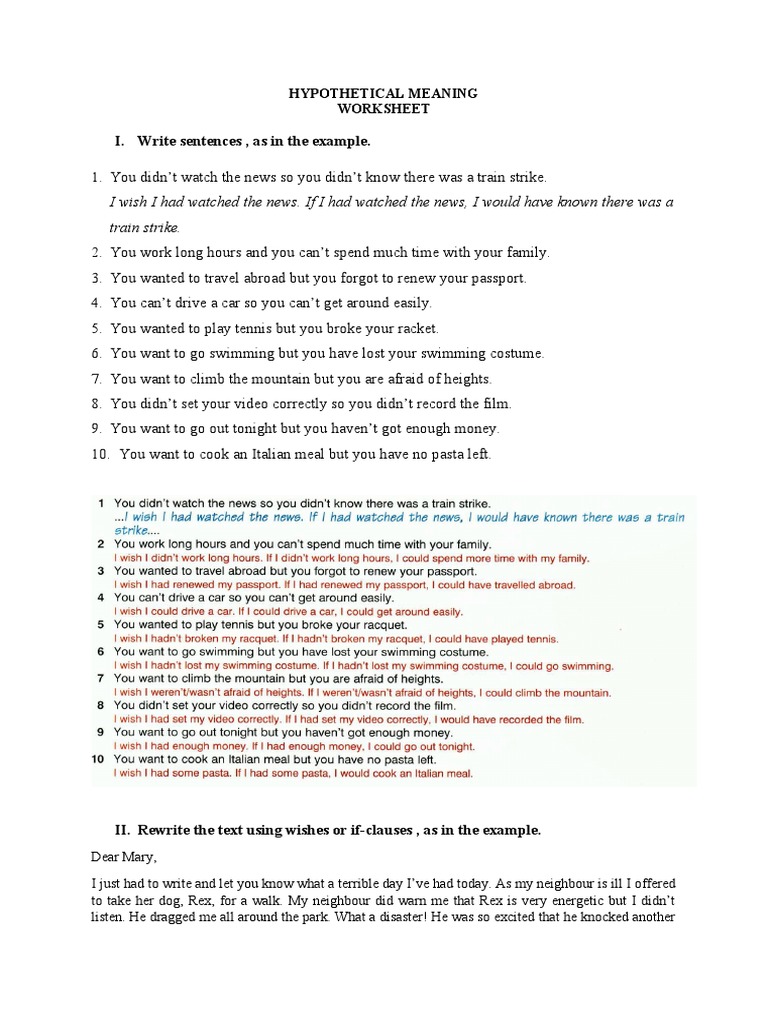 Hypothetical Meaning - Teacher | PDF