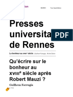 Le bonheur au xviiie siècle - Qu’écrire sur le bonheur au xviiie siècle après Robert Mauzi - Presses universitaires de Rennes