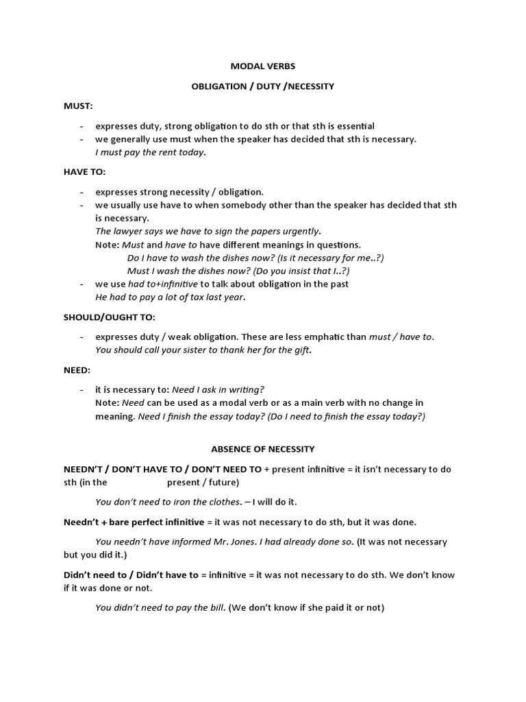 Unit 6 Modal Verbs Pdf